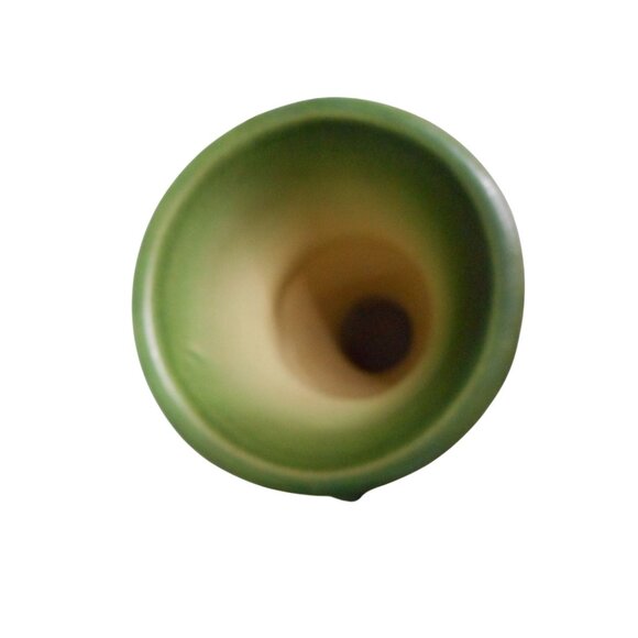 Vintage Roseville Pottery Snowberry 1940's Green Vase Art Deco Handled #2 - Picture 6 of 7